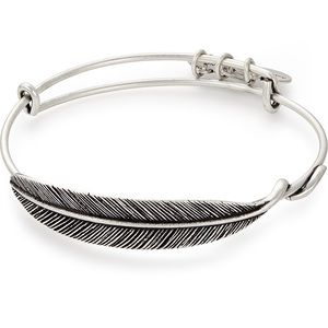 Alex & Ani Silver Feather Bangle